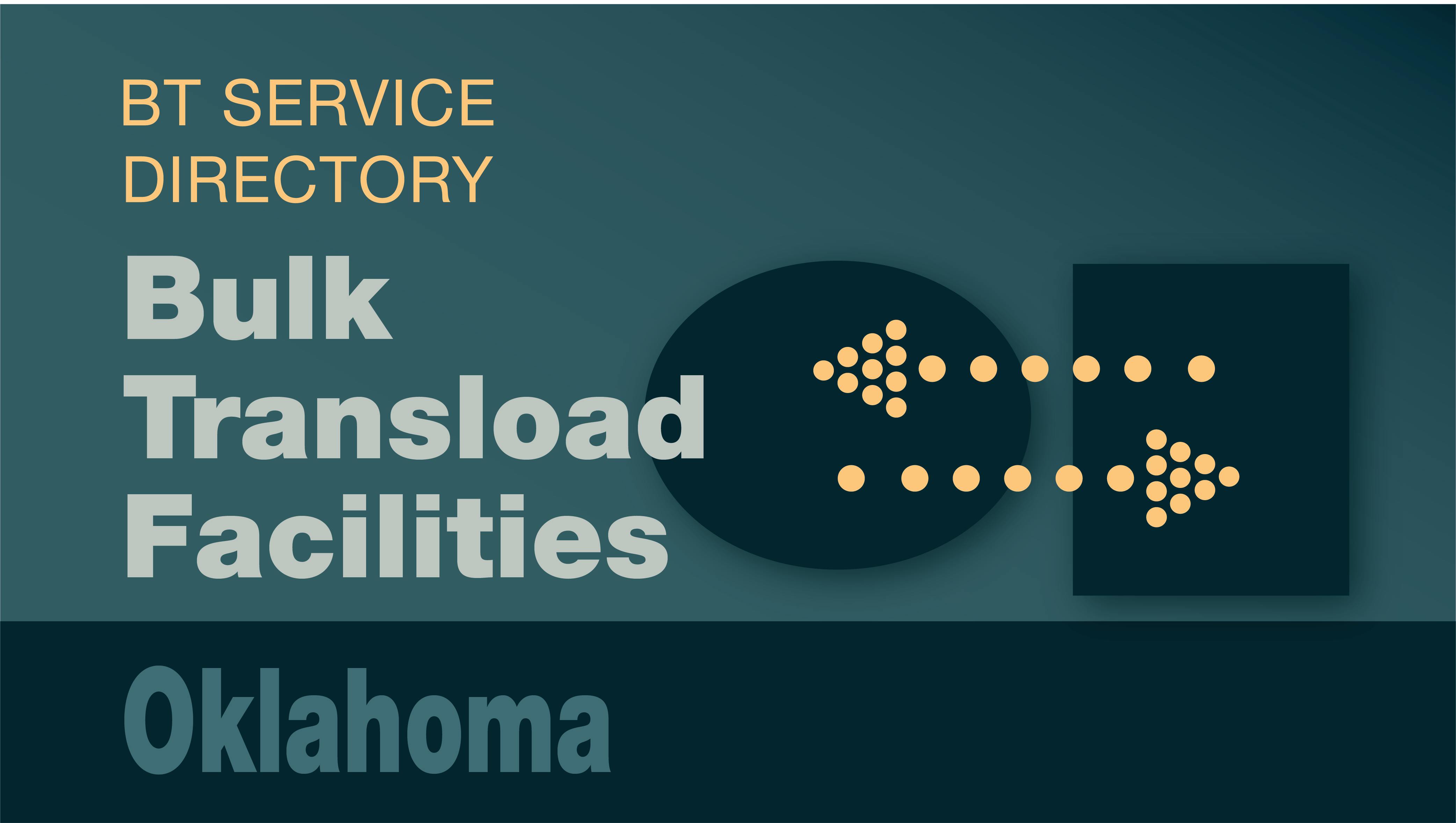 Transload Directory title slide for Oklahoma with an icon representing product transfer