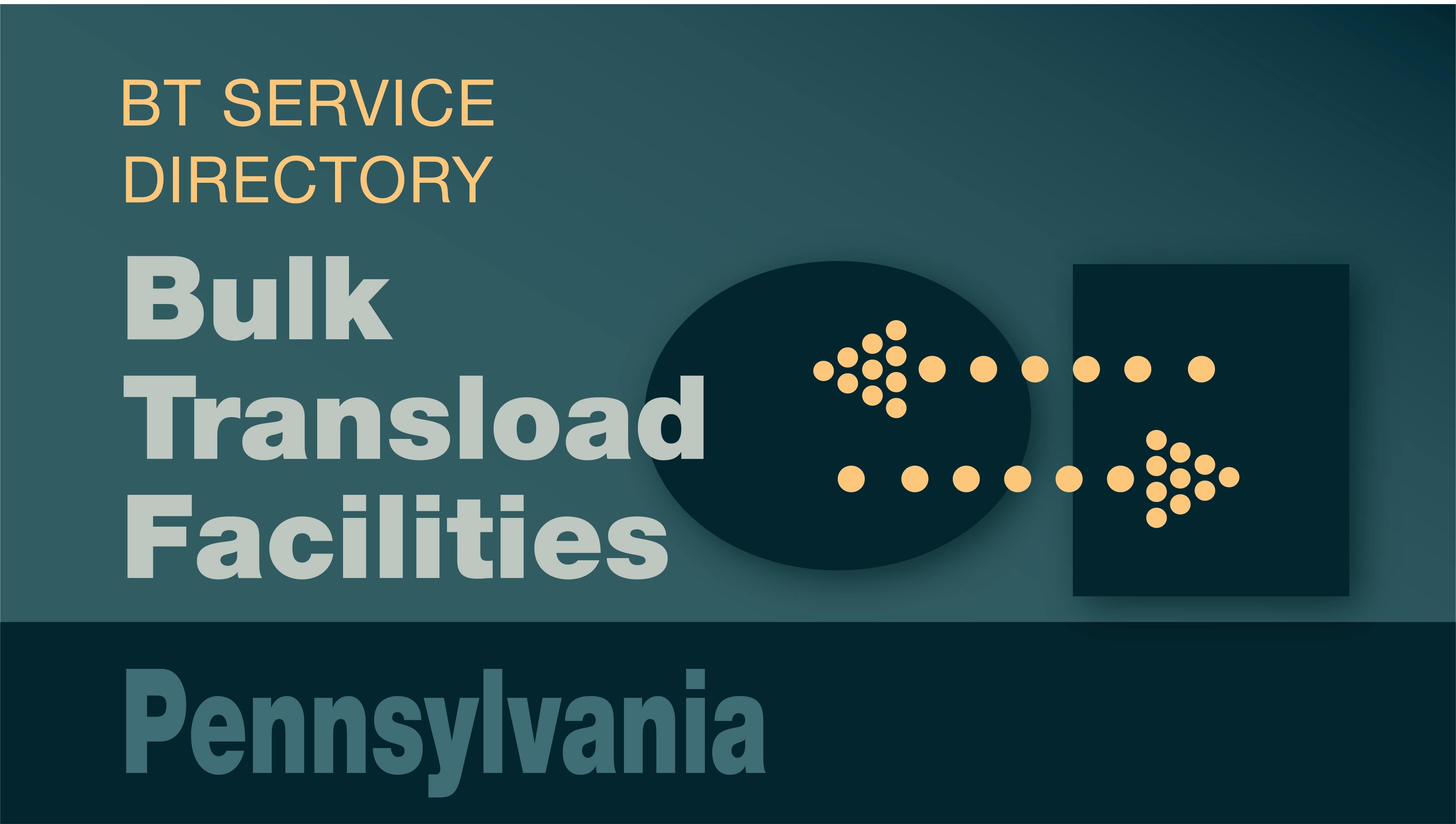 Transload Directory title slide for Pennsylvania with an icon representing product transfer
