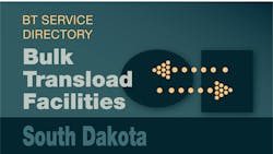 Transload Directory title slide for South Dakota with an icon representing product transfer Transload Directory title slide for South Dakota with an icon representing product transfer