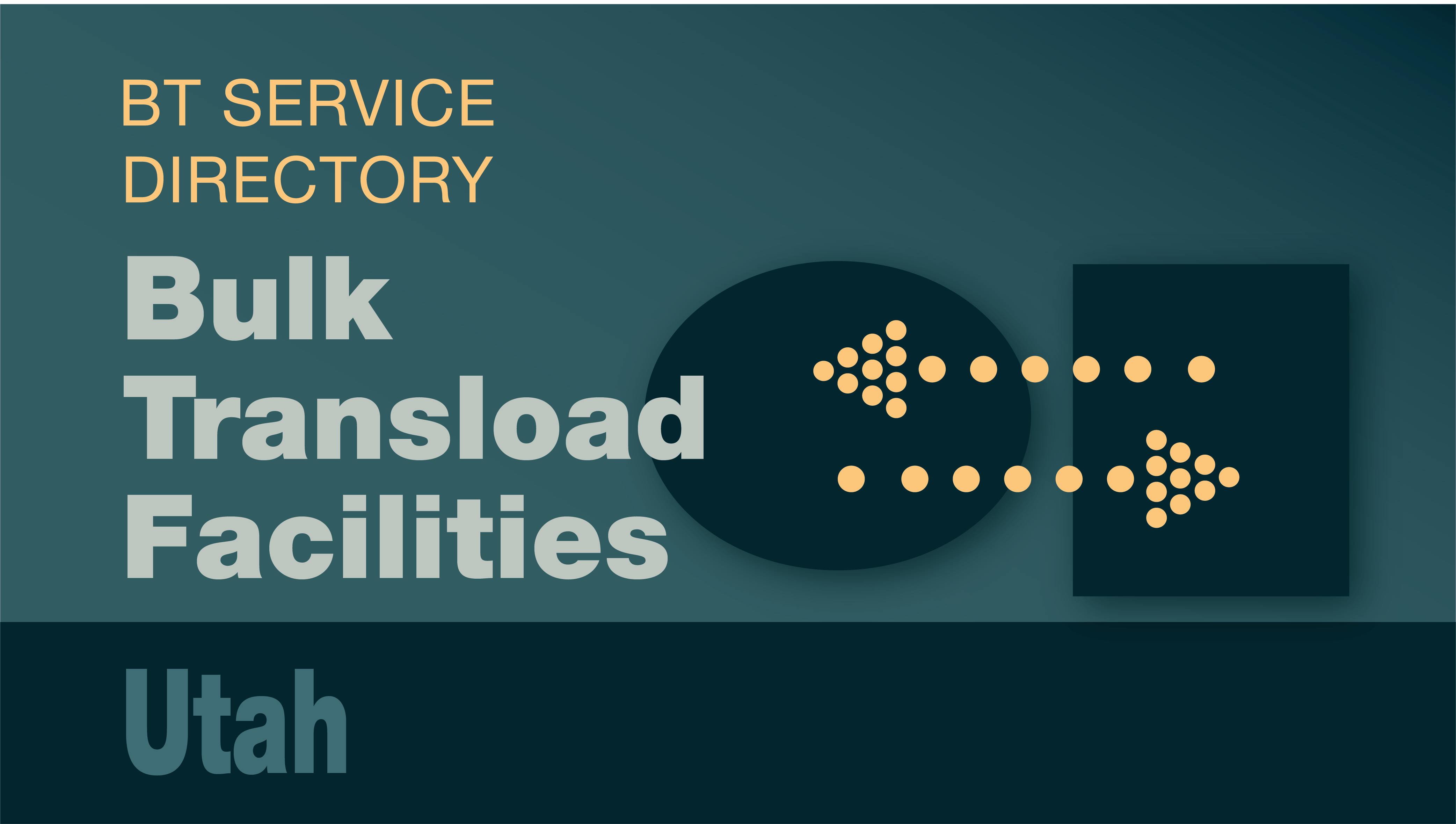 Transload Directory title slide for Utah with an icon representing product transfer