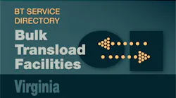 Transload Directory title slide for Virginia with an icon representing product transfer