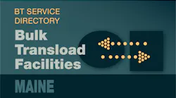 Transload Directory title slide for Maine with an icon representing product transfer