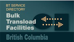 Transload Directory title slide for British Columbia with an icon representing product transfer Transload Directory title slide for British Columbia with an icon representing product transfer