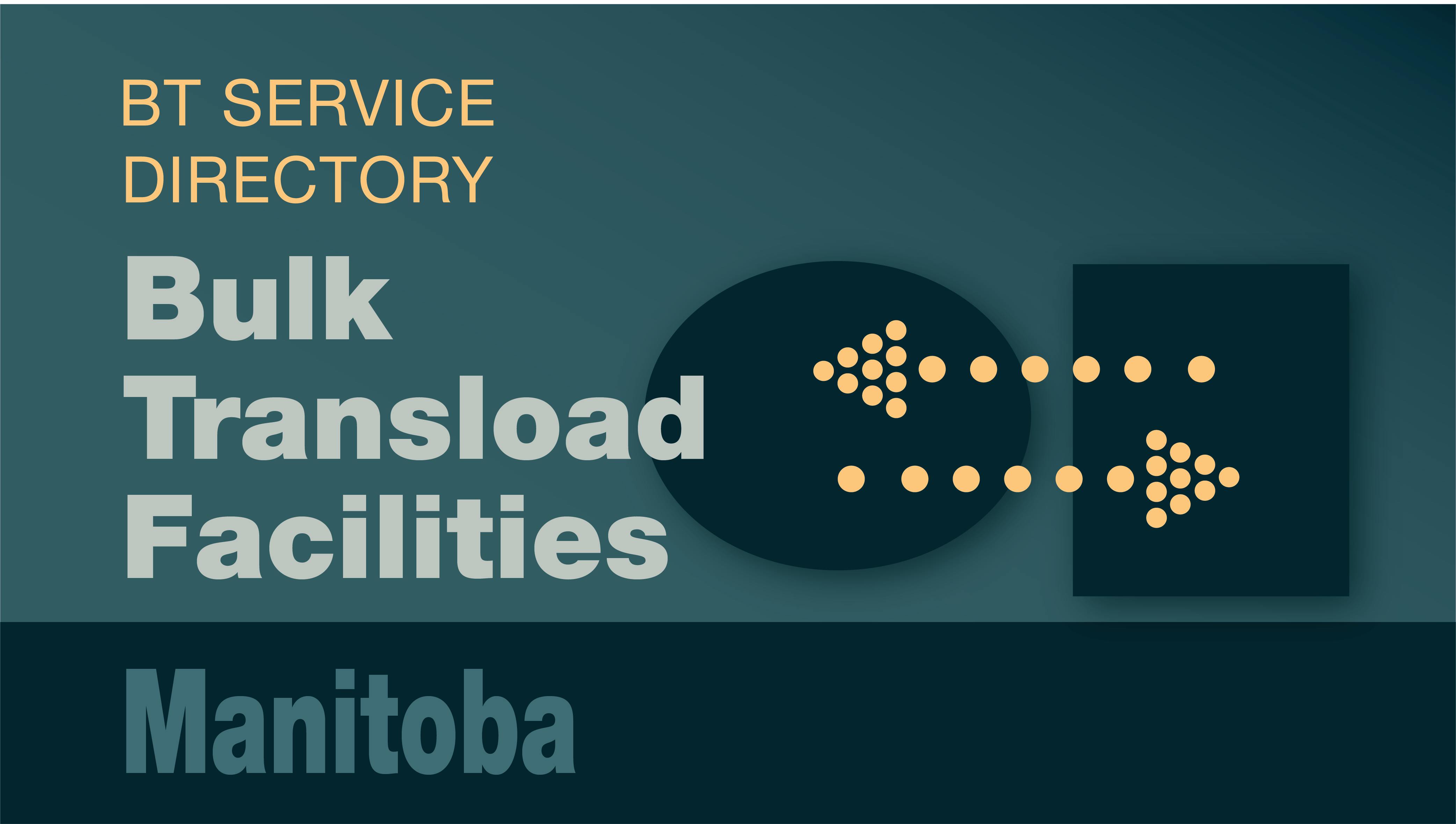 Transload Directory title slide for Manitoba with an icon representing product transfer