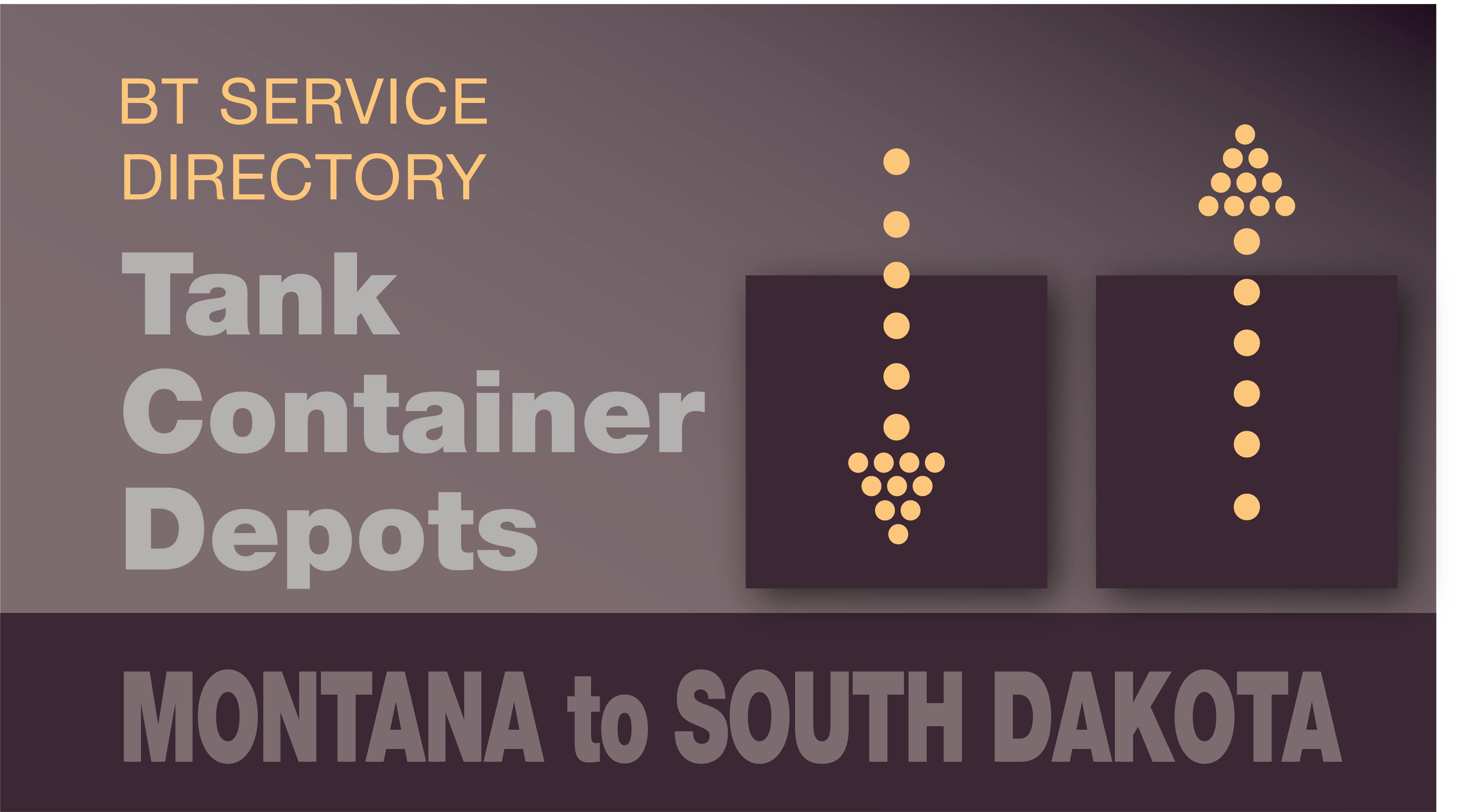 Depot Directory title slide for Montana through South Dakota with an icon representing ISO containers and arrows indicating movement in and out.