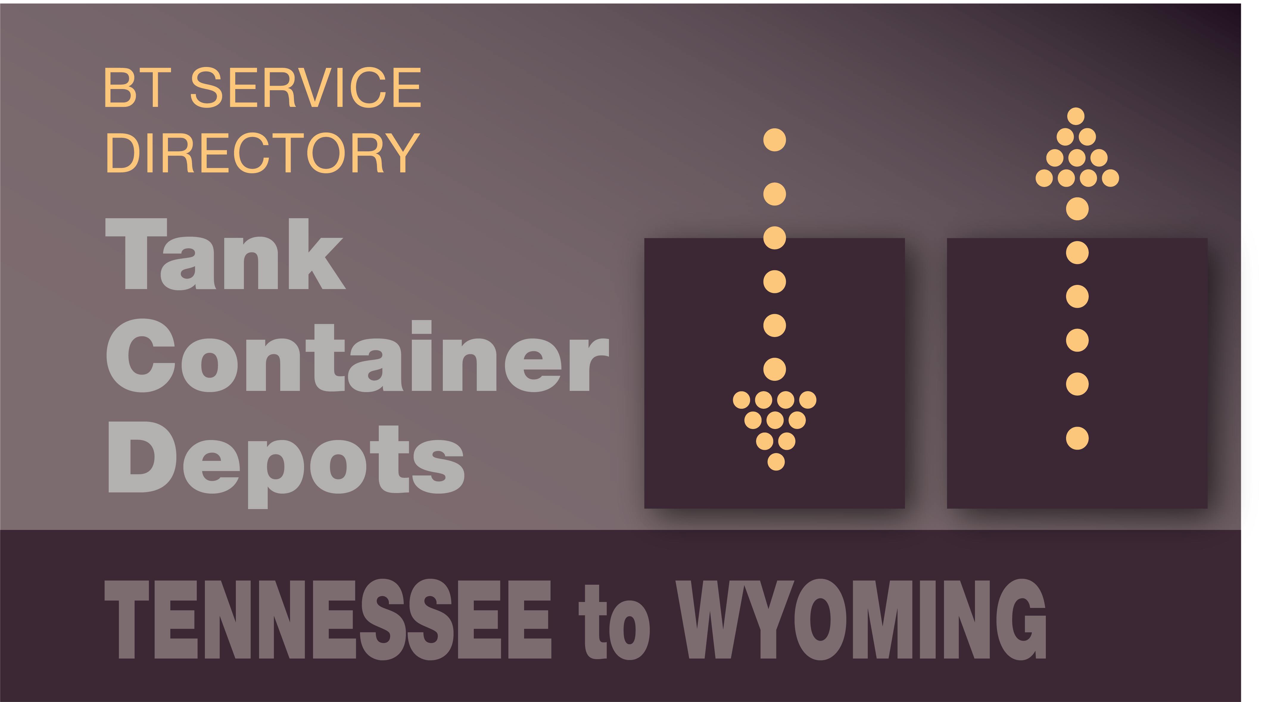 Depot Directory title slide for Tennessee through Wyoming with an icon representing ISO containers and arrows indicating movement in and out.