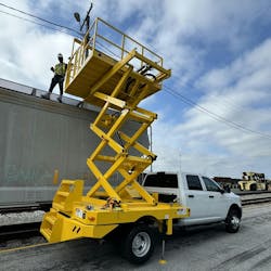 The Lift-A-Loft TMP16 truck-mounted lift is custom-built for transloading operations. The Lift-A-Loft TMP16 truck-mounted lift is custom-built for transloading operations.
