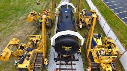 Union Tank Car donated this tank car to support hands-on training for the Chicago Fire Department, Calumet City Fire Department, and nearby municipalities. The 61,100-lb. rail tank car was transported to the Calumet City Public Safety Training Center. Union Tank Car donated this tank car to support hands-on training for the Chicago Fire Department, Calumet City Fire Department, and nearby municipalities. The 61,100-lb. rail tank car was transported to the Calumet City Public Safety Training Center.