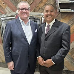 Greg Hodgen, Groendyke Transport CEO and American Trucking Associations chairman, at left, stands with Groendyke driver Antonio Cruz, a newly named America's Road Team Captain. Greg Hodgen, Groendyke Transport CEO and American Trucking Associations chairman, at left, stands with Groendyke driver Antonio Cruz, a newly named America's Road Team Captain.