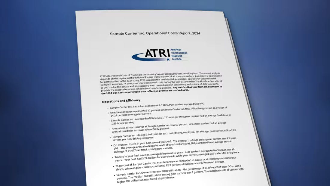 The American Transportation Research Institute invites for-hire motor carriers to contribute to its annual Operational Costs of Trucking report, a key industry benchmarking tool that tracks costs and performance metrics to inform decision-making and market analysis.