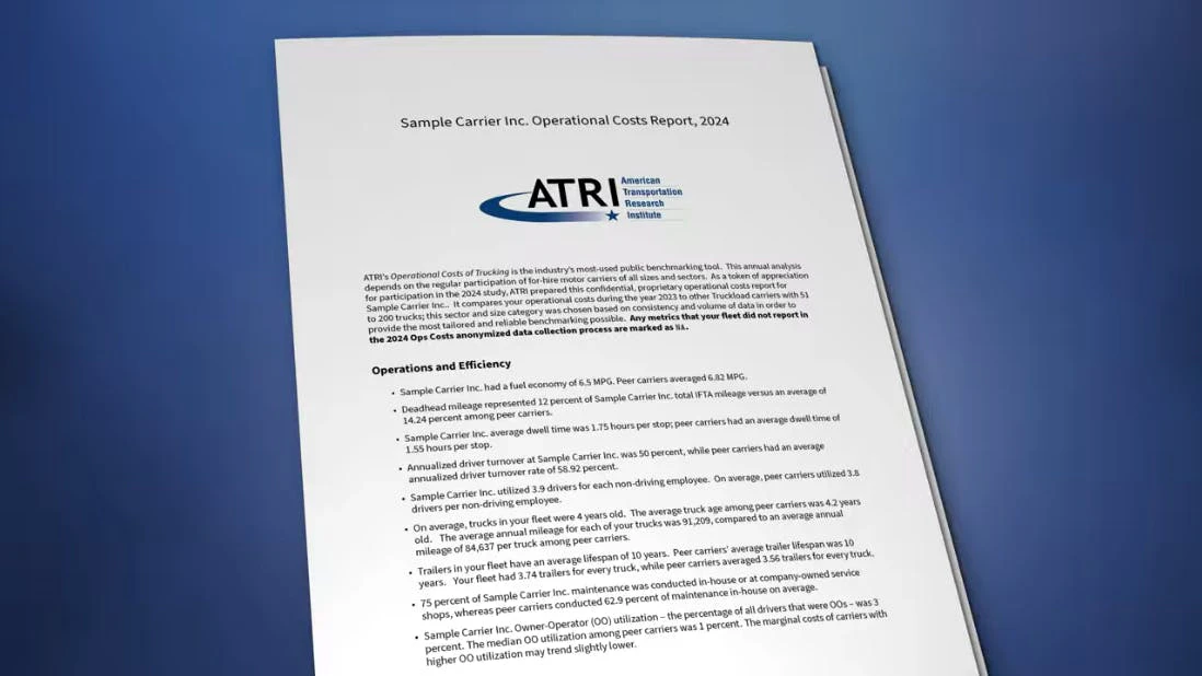 The American Transportation Research Institute invites for-hire motor carriers to contribute to its annual Operational Costs of Trucking report, a key industry benchmarking tool that tracks costs and performance metrics to inform decision-making and market analysis.
