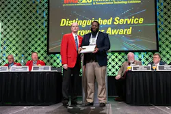 Leonard Wheatley from FleetPro accepted TMC’s Distinguished Service Provider Award during the Counci’s 2026 meeting in Nashville. Leonard Wheatley from FleetPro accepted TMC’s Distinguished Service Provider Award during the Counci’s 2026 meeting in Nashville.