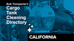 Text describing directory section over photo of man cleaning exterior of tank trailer
