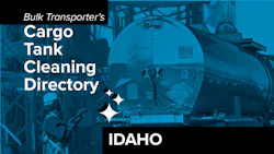 Text describing directory section over photo of man cleaning exterior of tank trailer