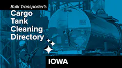 Text describing directory section over photo of man cleaning exterior of tank trailer