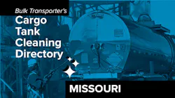 Text describing directory section over photo of man cleaning exterior of tank trailer Text describing directory section over photo of man cleaning exterior of tank trailer