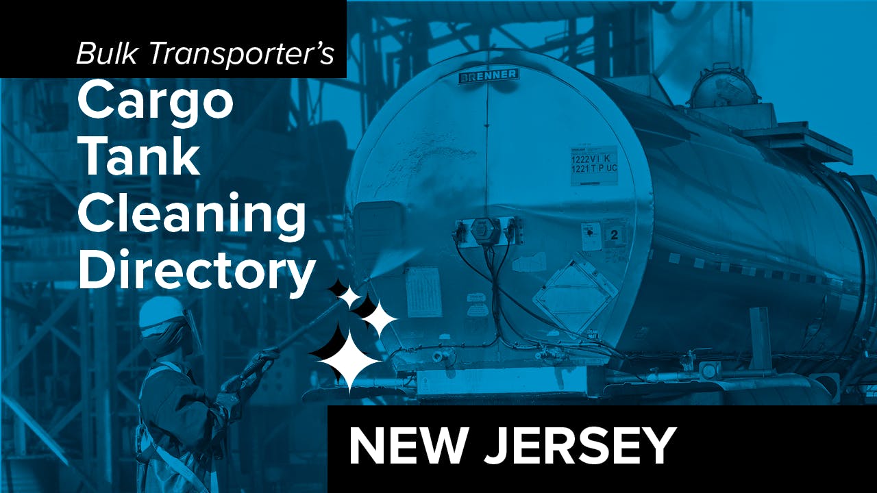 Text describing directory section over photo of man cleaning exterior of tank trailer
