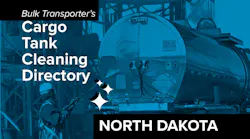 Text describing directory section over photo of man cleaning exterior of tank trailer