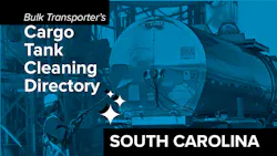 Text describing directory section over photo of man cleaning exterior of tank trailer Text describing directory section over photo of man cleaning exterior of tank trailer