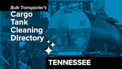 Text describing directory section over photo of man cleaning exterior of tank trailer Text describing directory section over photo of man cleaning exterior of tank trailer