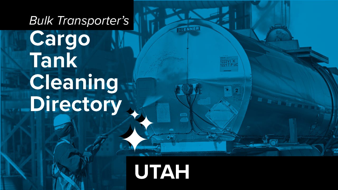 Text describing directory section over photo of man cleaning exterior of tank trailer