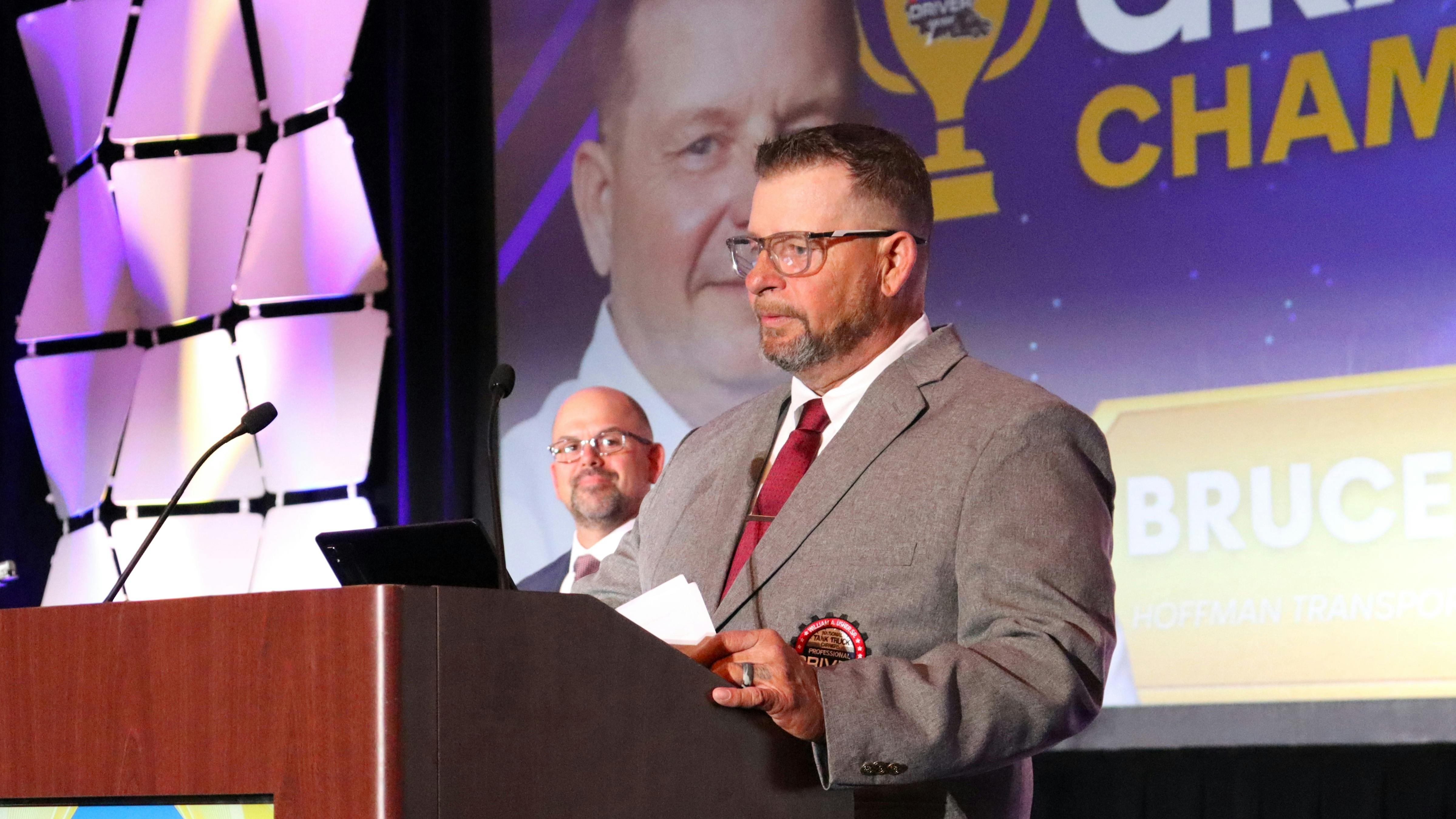 G&D/Hoffman driver Bruce Jones, a proud Marine Corps veteran with over 3.8 million accident-free miles, was named the 2025-26 Professional Tank Truck Driver of the Year on Tuesday at the 2026 NTTC Annual Conference in Baltimore.