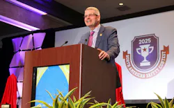 FMCSA Administrator Derek Barrs delivers a keynote address at the safety awards banquet during the 2026 NTTC Annual Conference in Baltimore. FMCSA Administrator Derek Barrs delivers a keynote address at the safety awards banquet during the 2026 NTTC Annual Conference in Baltimore.