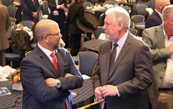 Current NTTC President and CEO Ryan Streblow, at left, shares a moment with Dan Furth, his predecessor as NTTC president and the current chief relationship officer at Heniff, after Heniff's championship win during the 2026 NTTC Annual Conference in Baltimore. Current NTTC President and CEO Ryan Streblow, at left, shares a moment with Dan Furth, his predecessor as NTTC president and the current chief relationship officer at Heniff, after Heniff's championship win during the 2026 NTTC Annual Conference in Baltimore.