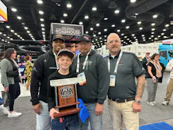 G&D/Hoffman driver Bruce Jones placed first in the combined antique combo and custom class with co-worker Ron Baird's 2000 Peterbilt 379 tractor and a Mac trailer at the Mid-America Trucking Show in March in Louisville, Kentucky.