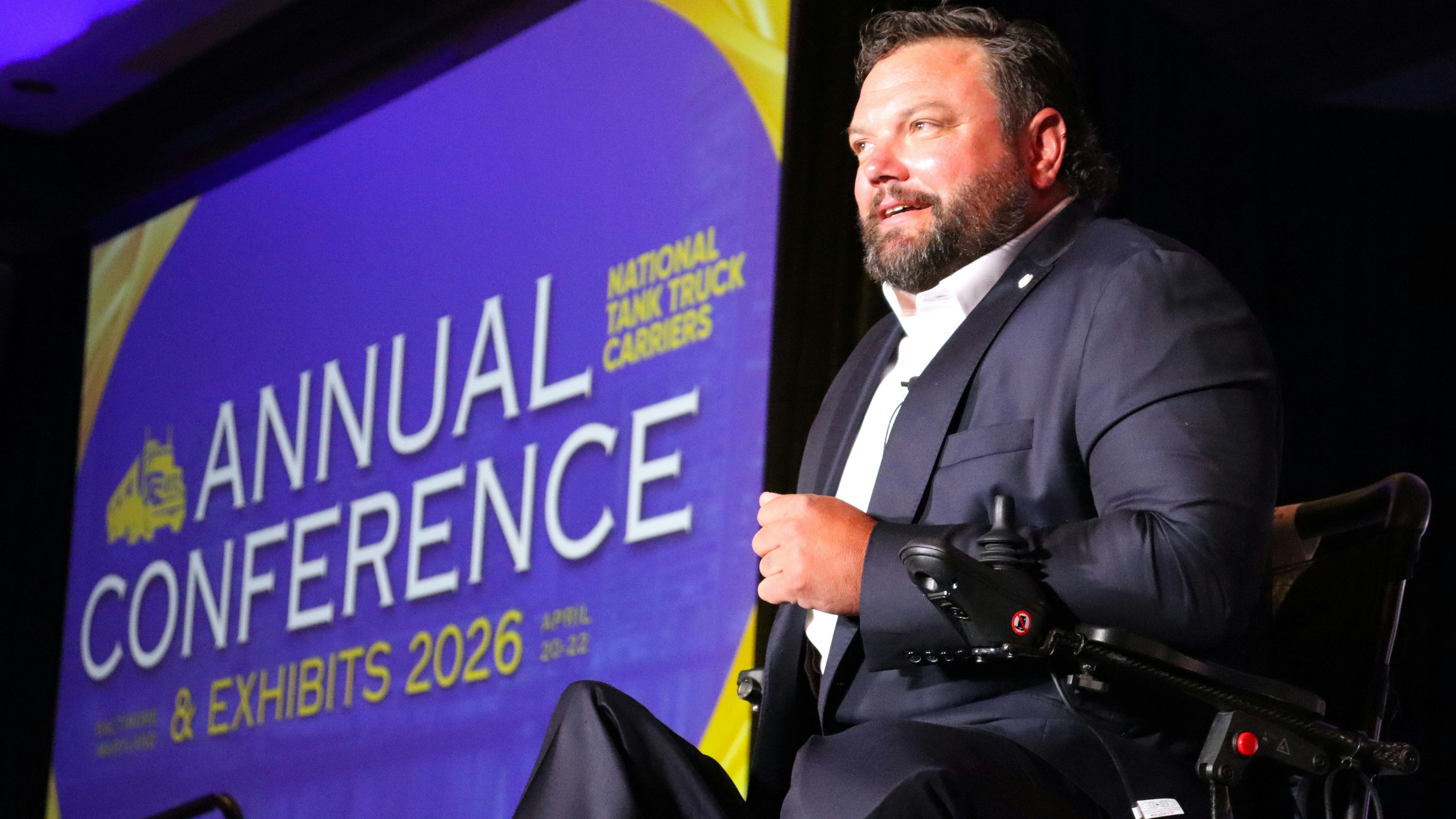 Former Army Ranger Ryan Davis, who lost both legs and his right arm in combat, delivered the keynote address during the 2026 NTTC Annual Conference in Baltimore, Maryland.