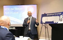 NTTC President and CEO Ryan Streblow reviews the association's legislative efforts during the Advocacy Committee meeting.