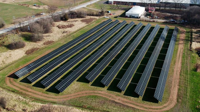 Hendrickson's new solar farm in Crest Hill, Illinois, features over 2,040 panels and generates 1.55 MWh annually, powering the plant and supplying excess energy to the grid, marking a major step in their sustainability efforts.