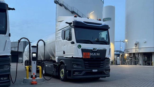 The Hoyer Group has introduced four fully electric trucks in Switzerland, utilizing intelligent charging systems to optimize energy use and support decarbonization goals.