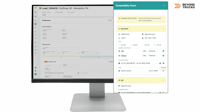 By integrating compliance data directly into everyday workflows, BeyondTrucks and Vehicle Licensing Consultants seek to empower dispatchers to make load assignments with greater confidence.