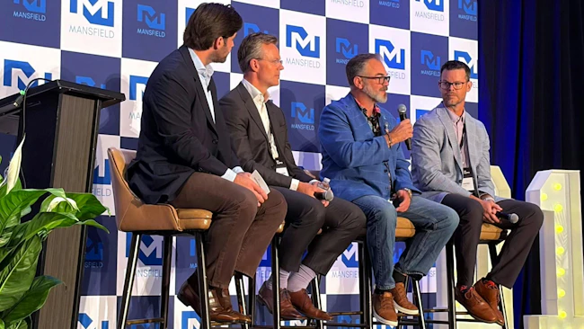 From left to right, Mansfield Energy&rsquo;s Michael Mansfield Jr., CommodityAI&rsquo;s Stefan Luger, TrueTMS&rsquo; George Thellman, and Gravitate&rsquo;s Joel Davies recently came together at Mansfield Energy&rsquo;s D1 Expo in Nashville to discuss the evolving role of artificial intelligence in transportation technology.