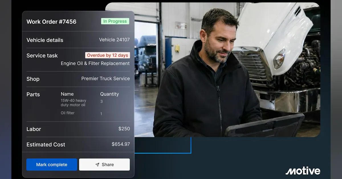 Motive introduces AI-powered maintenance tracking