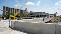The future Foundation 3 facility shown under construction in early August 2026. The Colonial Terminals multimodal project has since been completed and is now fully operational on the Savannah River.
