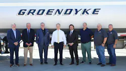 U.S. Rep. Kevin Hern, R-Okla., fourth from left, recently visited one of Groendyke Transport’s newest terminals in South Tulsa, Oklahoma, for a tour and policy roundtable.