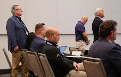 Outgoing ATA Chairman and Groendyke Transport CEO Greg Hodgen (far left) observes proceedings during NTTC’s Board of Directors meeting at Tank Truck Week 2026 in September while the ATA search process was underway.