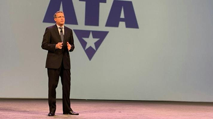 Former ATA President and CEO Chris Spear speaks during the 2019 ATA Management Conference and Exhibition in San Diego CA.